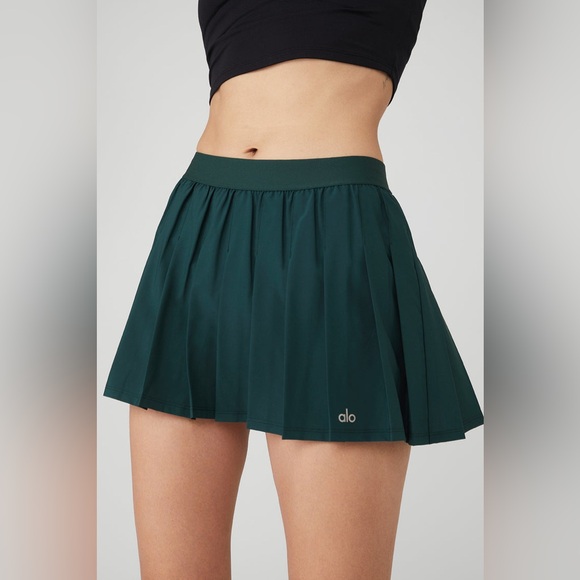 ALO Yoga Dresses & Skirts - Alo Varsity Tennis Skirt in Midnight Green